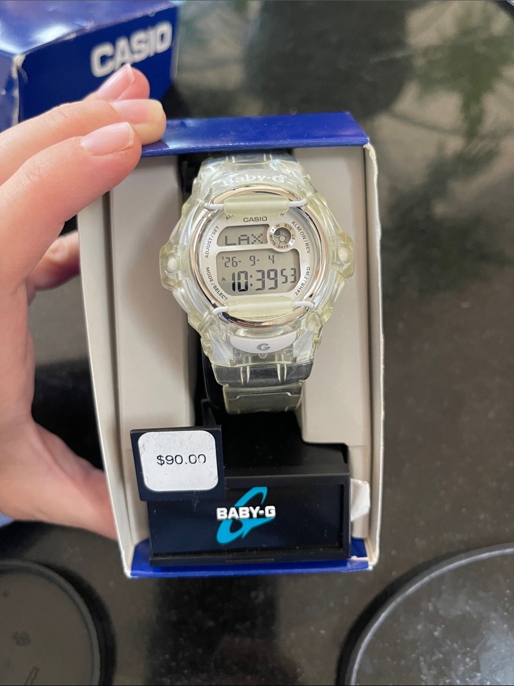 Casio Baby-G Clear Transparent Digital Watch with White Dial